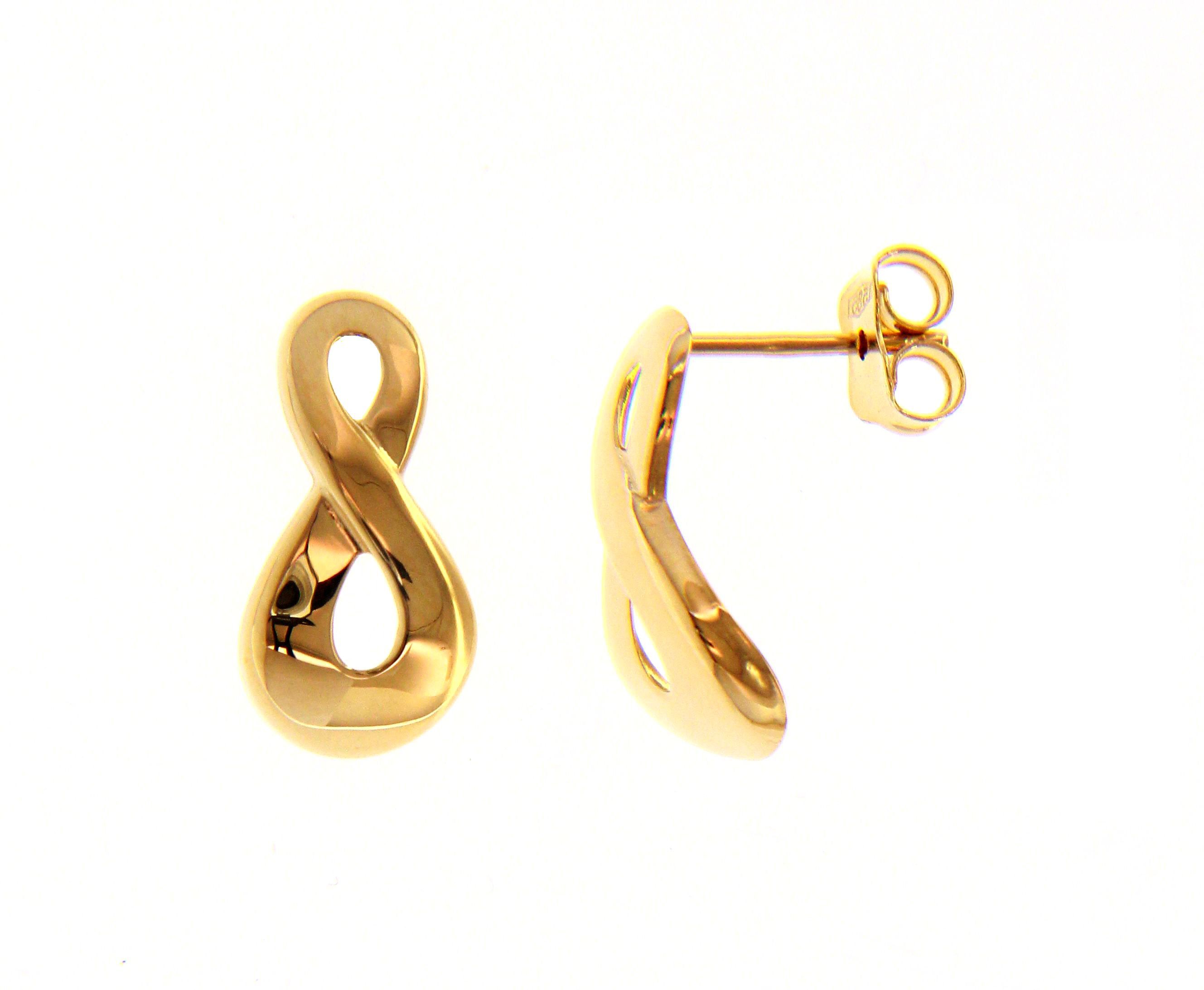 Golden earrings 14k with infinty symbol (code S225029)